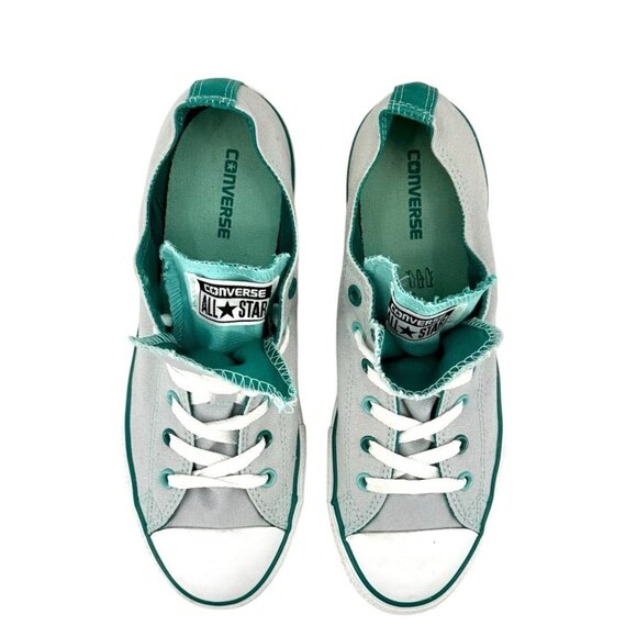 Converse Chuck Taylor Double Tongue Shoes Junior Sz 6 Sneakers Gray Teal Canvas - Picture 6 of 9